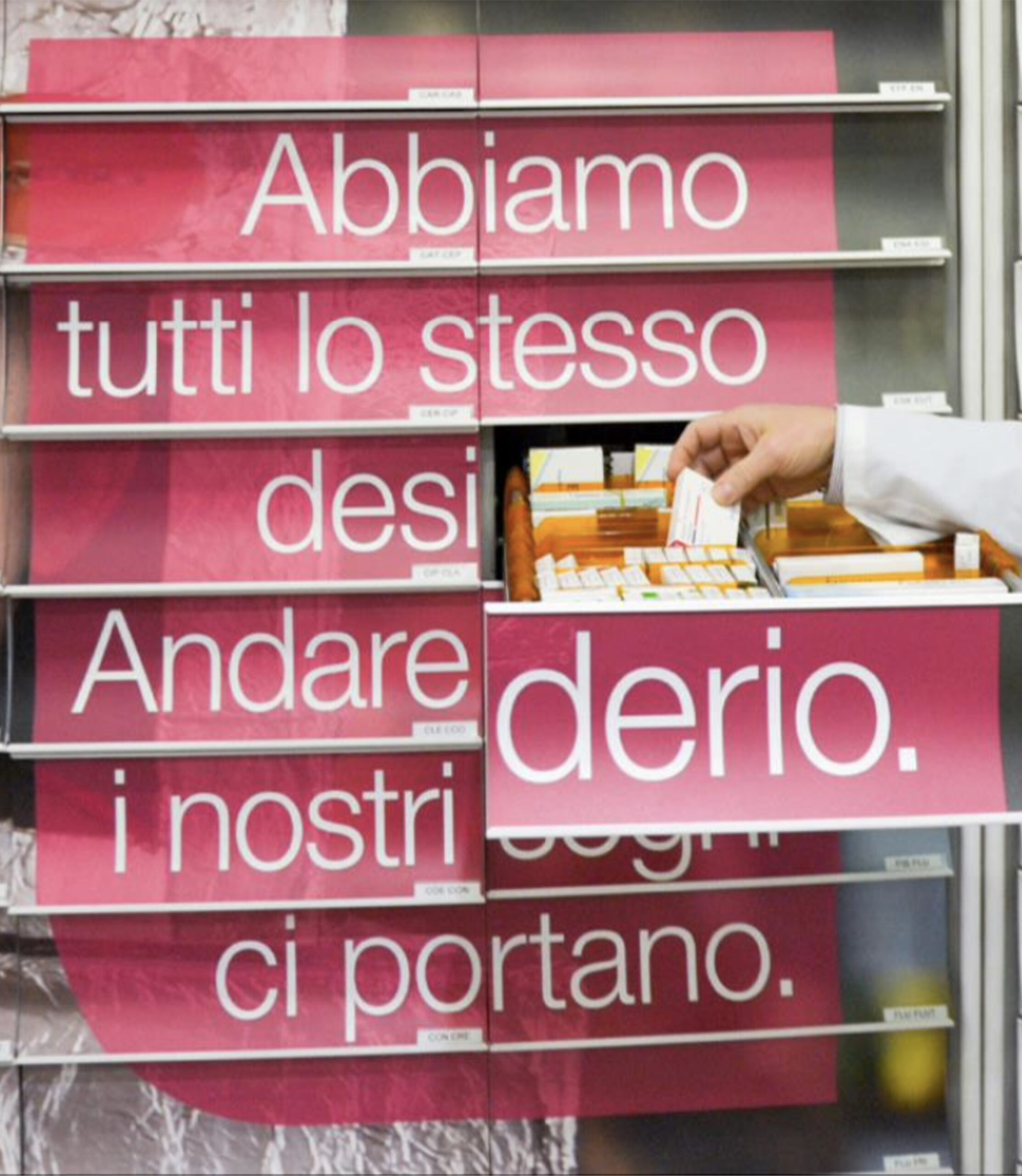 Cassettiere per farmacia con adesivo